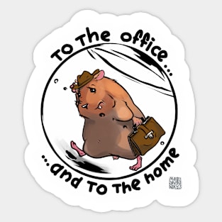 hamster home-work-home Sticker